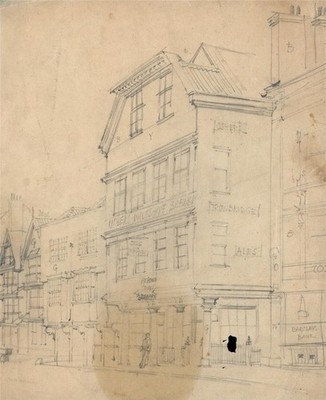 Arthur Cecil Fare (1876-1958) Bleistiftzeichnung - Straßenszene - 20. Jahrhundert