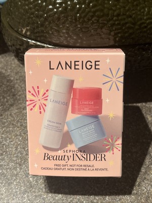 2025 Sephora Birthday LANEIGE 3PC- H2O Bank Lip Sleeping Mask Cream Skin W/ BAG