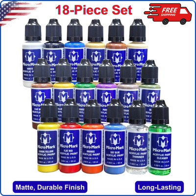 Micro-Mark Basic Color Model Paint Set - Versatile Paint Set For Models, Crafts