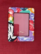 VTG Jim Thompson Silk Photo Frame 5 X 6.5  Holds 3.5 X 5 Photo Vibrant Colors