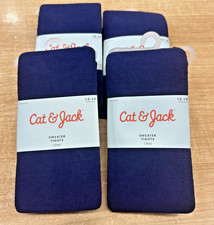  LOT OF 4  PAIRS New Cat  Jack Girls Sweater Tights Navy Blue Size 12-14 A68