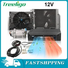 12V Underdash Air Conditioner A/C Kit Electric Compressor Cooling Heating