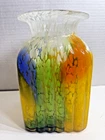 Vintage Hand Blown Morano Glass Multicolored Large 8 1/2" Tall Vase