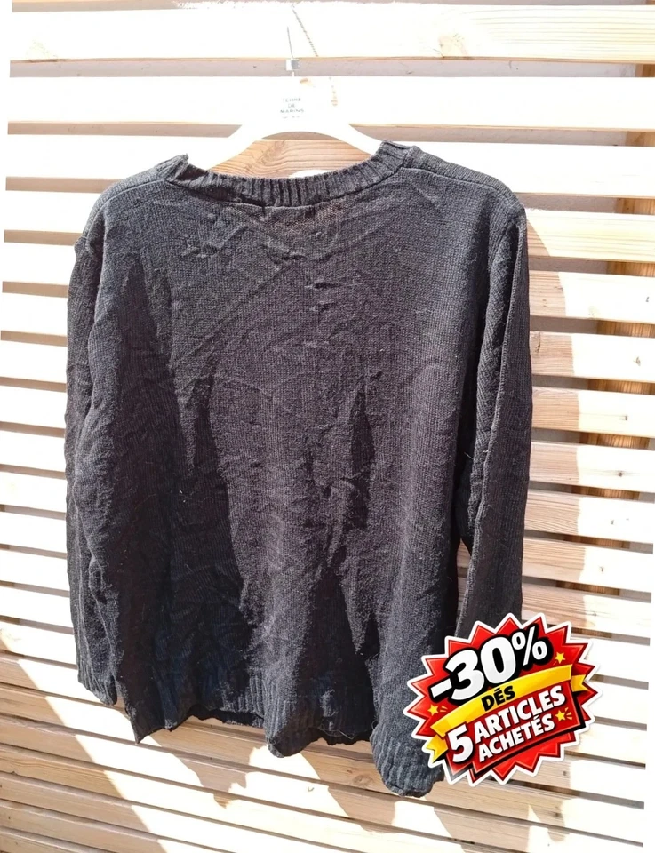 Pull de Noël Kiss Me Noir – Taille XXL – Made in UK - Photo 3/3