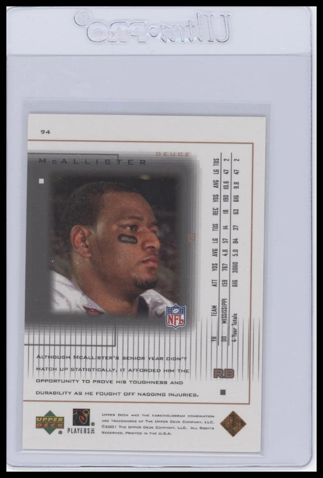 2001 Upper Deck Pros & Prospects #94 Deuce McAllister #/1000 - Image 2 of 2