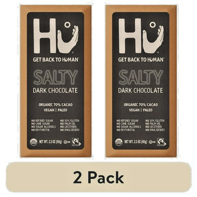 Hu Salty Dark Chocolate Bar 2.1 oz Premium Dark Chocolate Snack 2 Pack