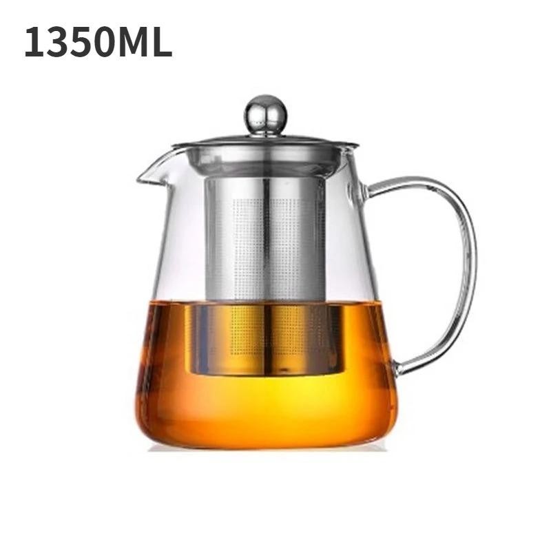1pc Glass Teapot, Heat Resistant Borosilicate Kettle with St