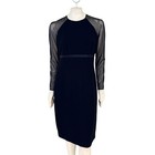 TALBOTS Sheer Sleeve Classic Sheath Dress in Black WOMEN'S 10