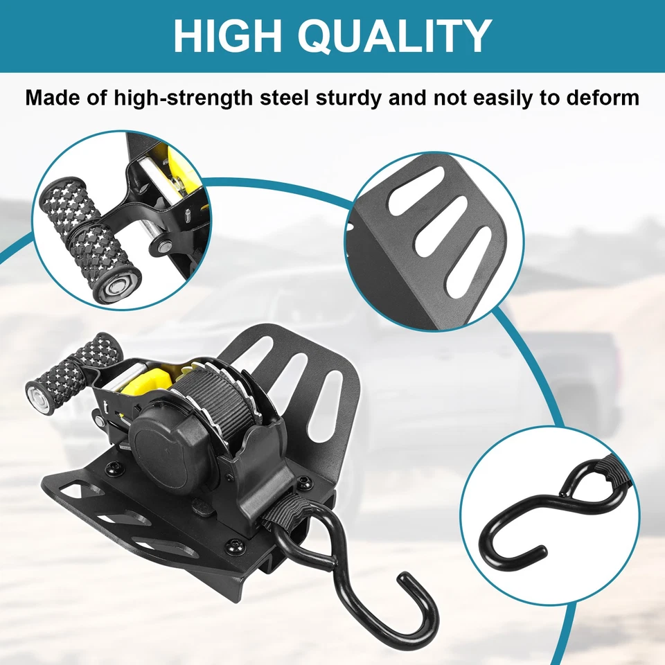 Retractable Ratchet Straps for Chevy Colorado GMC Canyon 2015-22 Tie Down Strap - Image 4 of 4