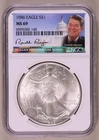 1986 Silver Eagle NGC MS69 Ronald Reagan Holder ***RARE ORIGINAL COIN***