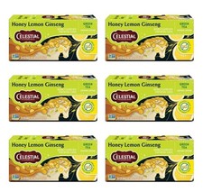 Celestial Seasonings Green Tea, Honey Lemon Ginseng, Contains Caffeine, 20 Tea
