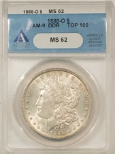 1888-O $1 MORGAN DOLLAR, VAM-9, DOUBLE DIE REVERSE, TOP 100 - ANACS MS-62