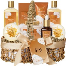 9Pcs Vanilla Spa Gifts Set Birthday Gift Spa Kit Spa Gift Baskets for Women ...