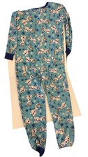 Disney  Olaf  One Piece Zippered Fleece Pajamas Girls Medium Some Fading On Tag