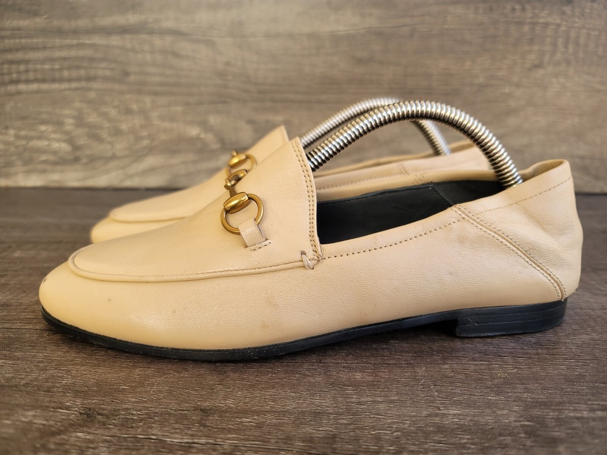 Gucci Women's Brixton Cream Leather Horsebit Convertible Loafers