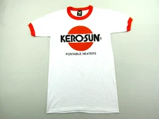 VINTAGE Kero-Sun Portable Heaters T Shirt Adult Small Ringer Short Sleeve Logo