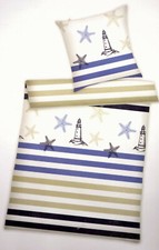 Renforce Bettwäsche Leuchtturm Baumwolle m. RV  135 x 200 cm