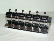 Mechanical 6-Unit 4-Digit Manual Tally Clicker Counter Stainless Steel w/Base