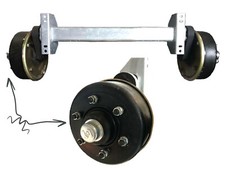 2500 kg gebremste Anhänger Achse | AM: 1600 | Schlegl Radbremse 300x60, AS:205*6