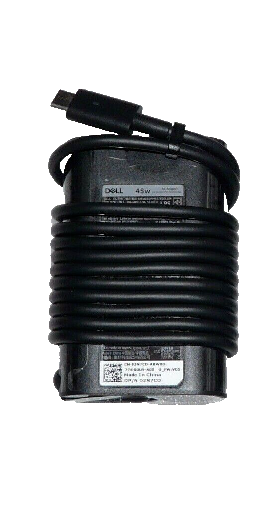 36HFH Genuine OEM Dell 45W AC Adapter Type C USB C Charger DA45NM180 NO 36hfh-genuine-oem-dell-45w-ac-adapter-type-c-usb-c-charger-da45nm180-no