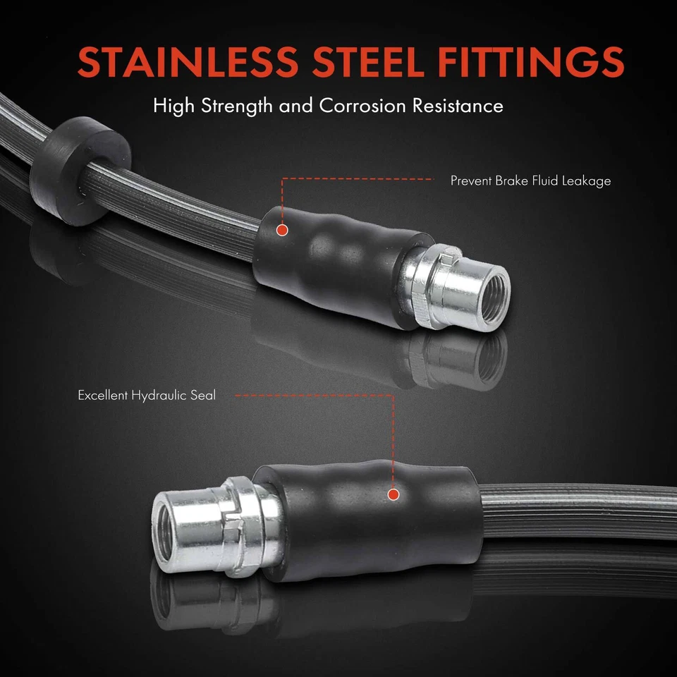 Manguera hidráulica de freno delantera izquierda y derecha 2 piezas para Audi A6 2006-2011 A6 Quattro S6 Foto 4 de 4