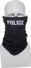 Black Police Multi-Use Tactical Neck Gaiter Face Mask Balaclava Cycling Running
