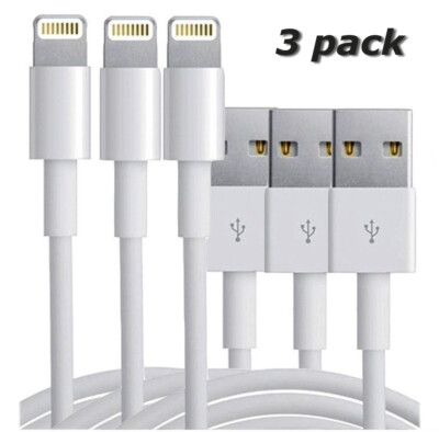 3-Pack USB Data Charger Cables Cords For Apple iPhone 5 6 7 8 X XS XR Plus 7+