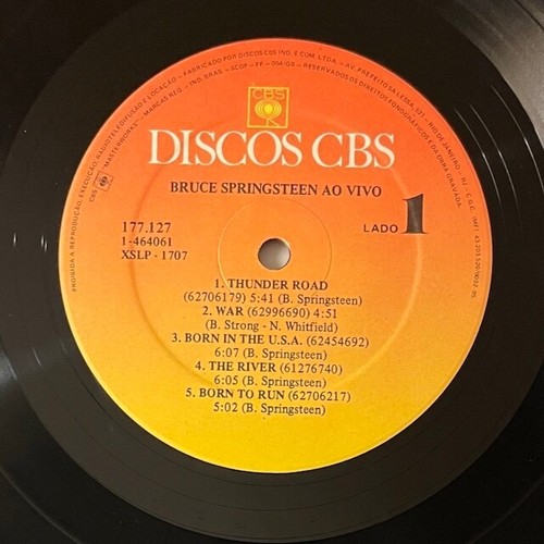 BRUCE SPRINGSTEEN Ao Vivo 1989 BRAZIL ORG CBS Records LIVE (1975-1985) LP - Picture 3 of 3