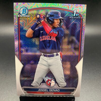 2023 Bowman Chrome #BCP-140 Angel Genao Mojo Refractor Cleveland