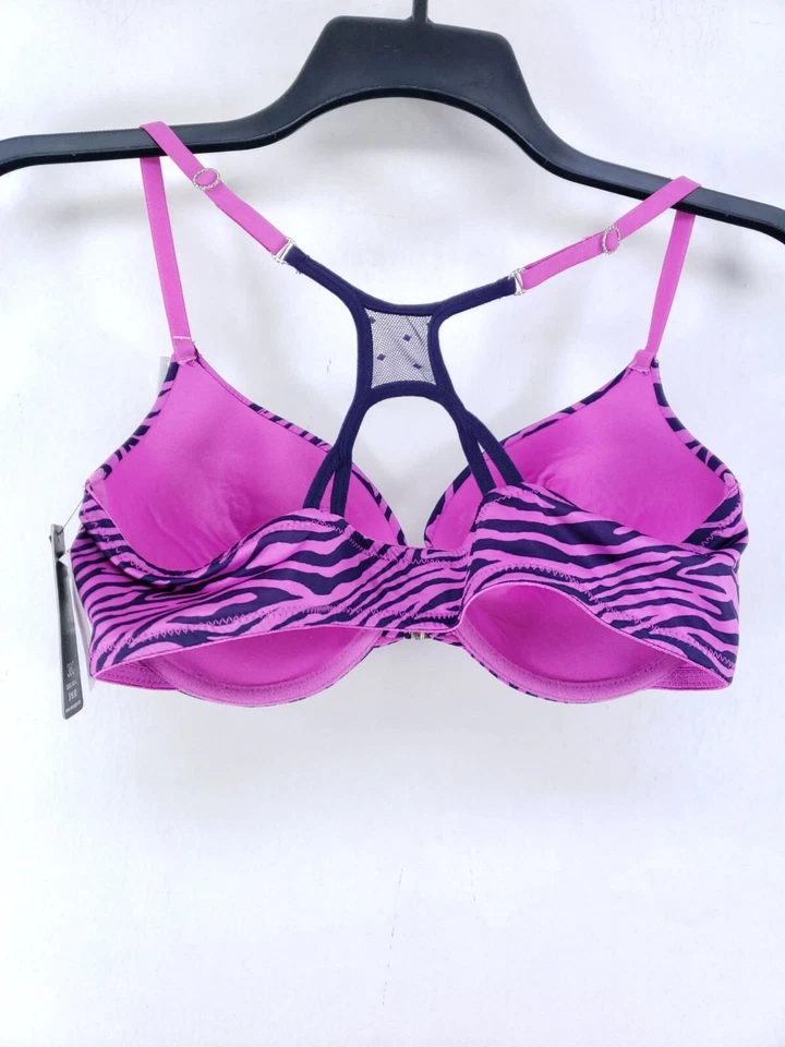 Бюстгальтер пуш-ап передний закрытый Rampage с принтом зебра розовый и черный размер 38C - Изображение 3 из 4