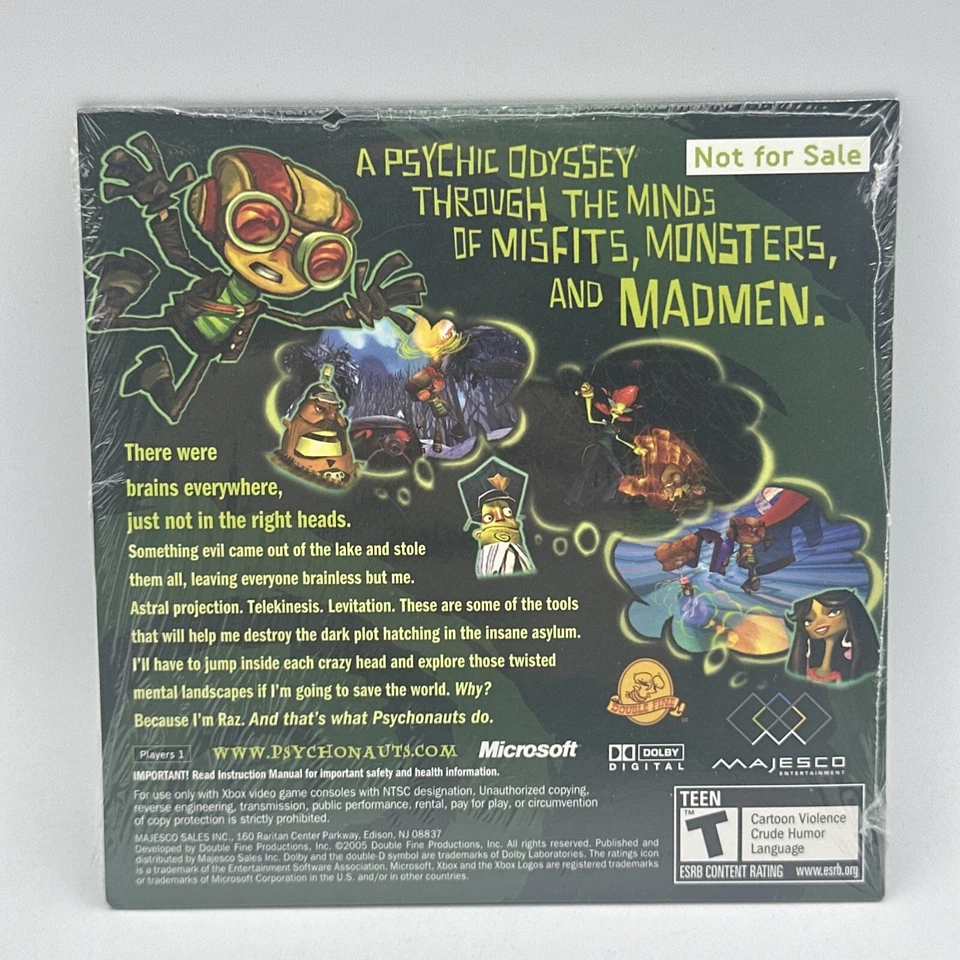 Psychonauts Demo Disc ORIGINAL Xbox not for resale Video Game PROMO SEALED NOS - Image 2 of 4