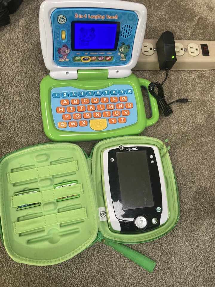 LeapPad 2 Console w/ 3 Games + AC adapter + LeapTop Touch, Sesame Street, READ - Image 2 of 4