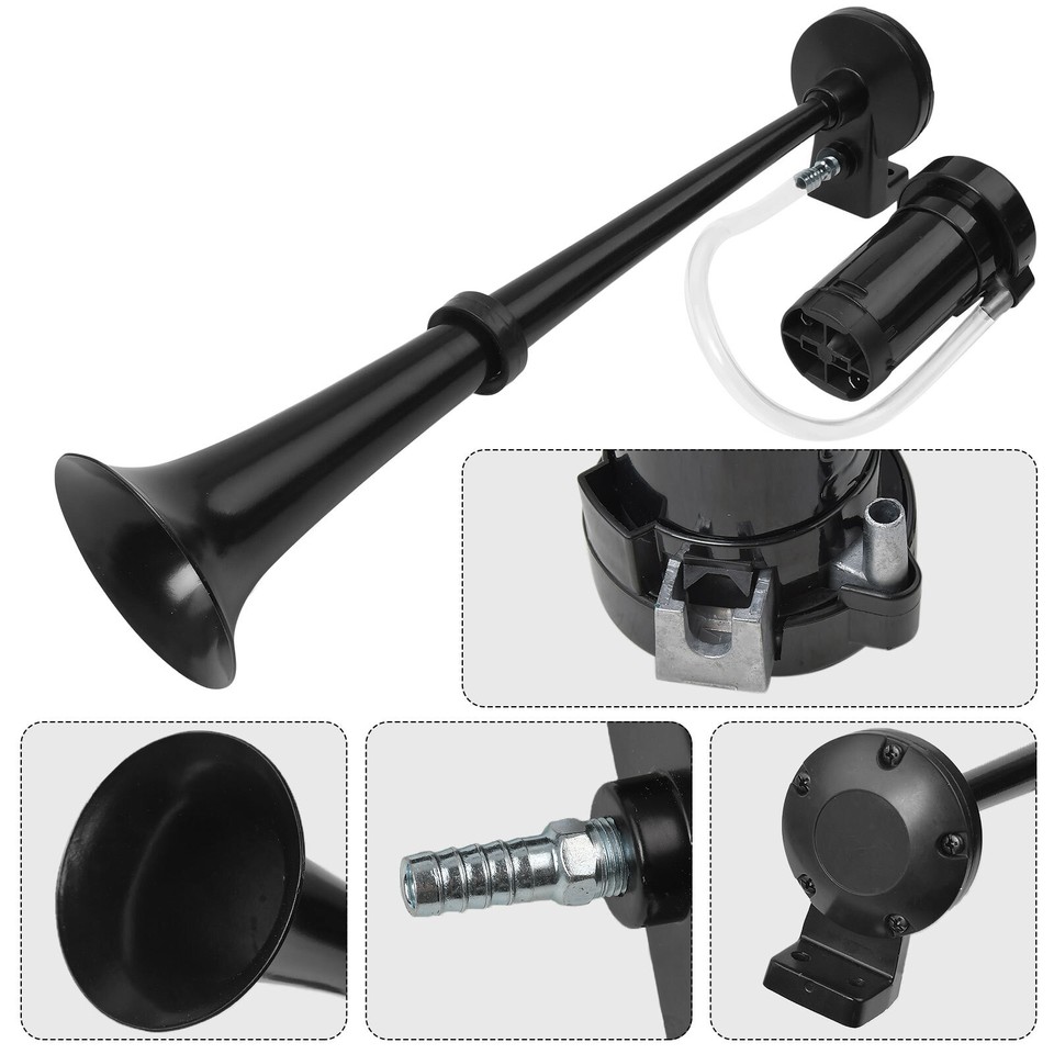 Super Loud Chrome Air Horn 150db 12V Compressor Single Trumpet Truck