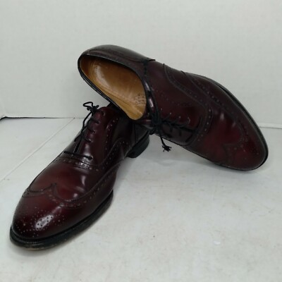 Johnston & Murphy Aristocraft Burgundy Leather Wingtip Oxford Shoe