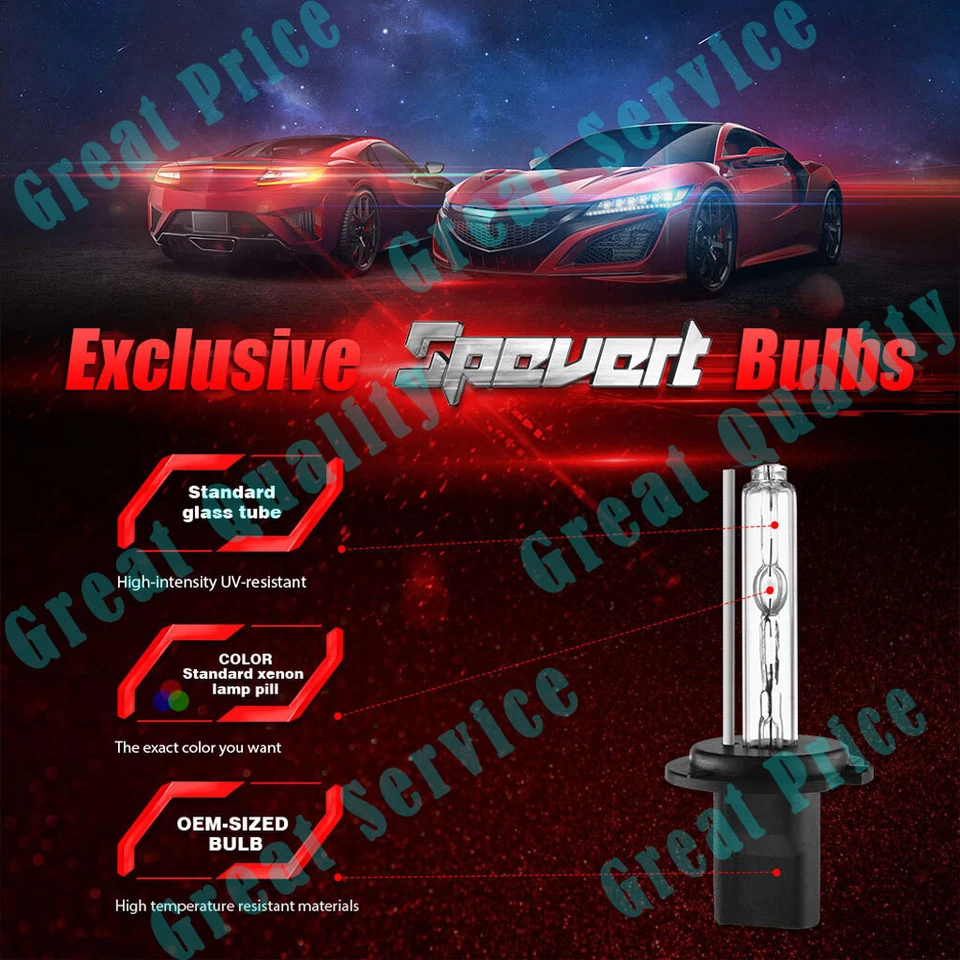 55W H1 H3 H4 H7 H8/H11 9005 9006 Car HID Xenon Headlight Bulb Ballast Error Free - Image 2 of 4