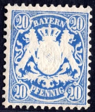 GERMANY BAVARIA 1876 SC. #42 MINT NEVER HINGED VF