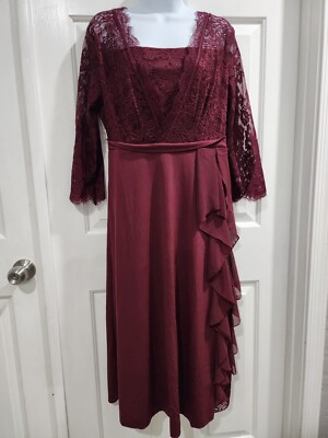 Women's Floral Lace Cocktail Party Dresses 3/4 Sleeve Formal - Main Image