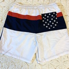 Club Room M Men's Swimtrunks - America Red White Blue Star Pocket Funky Unique