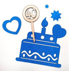 Cake Topper Holz 40 Geburtstag Tortenstecker  Torten Deko Kuchenstecker DIY