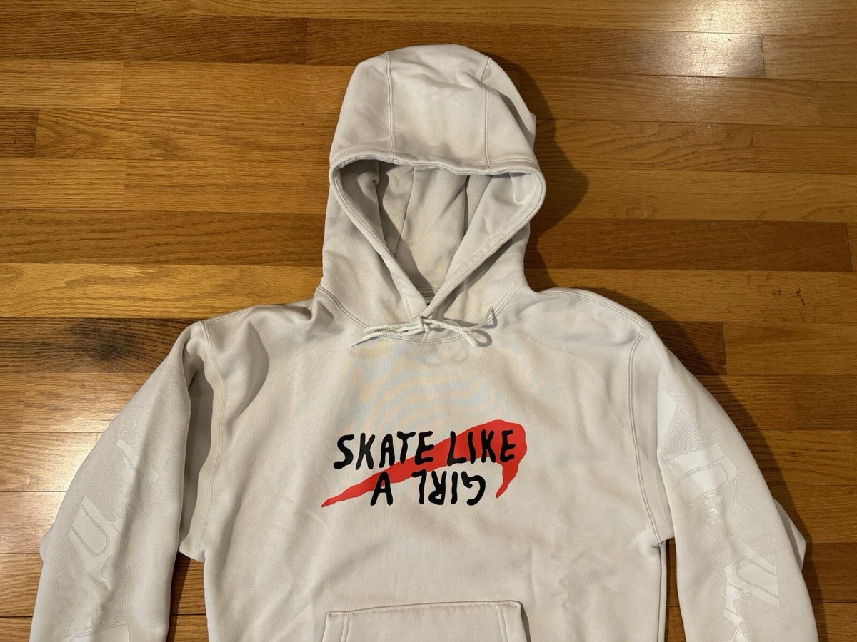 New XS Nike SB Fleece Hoodie Skate Like A Girl Light Bone