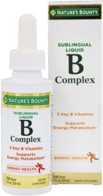 Vitamin B Complex B12 Energy Metabolism Support Sublingual Liquid Drops 2 Fl Oz 