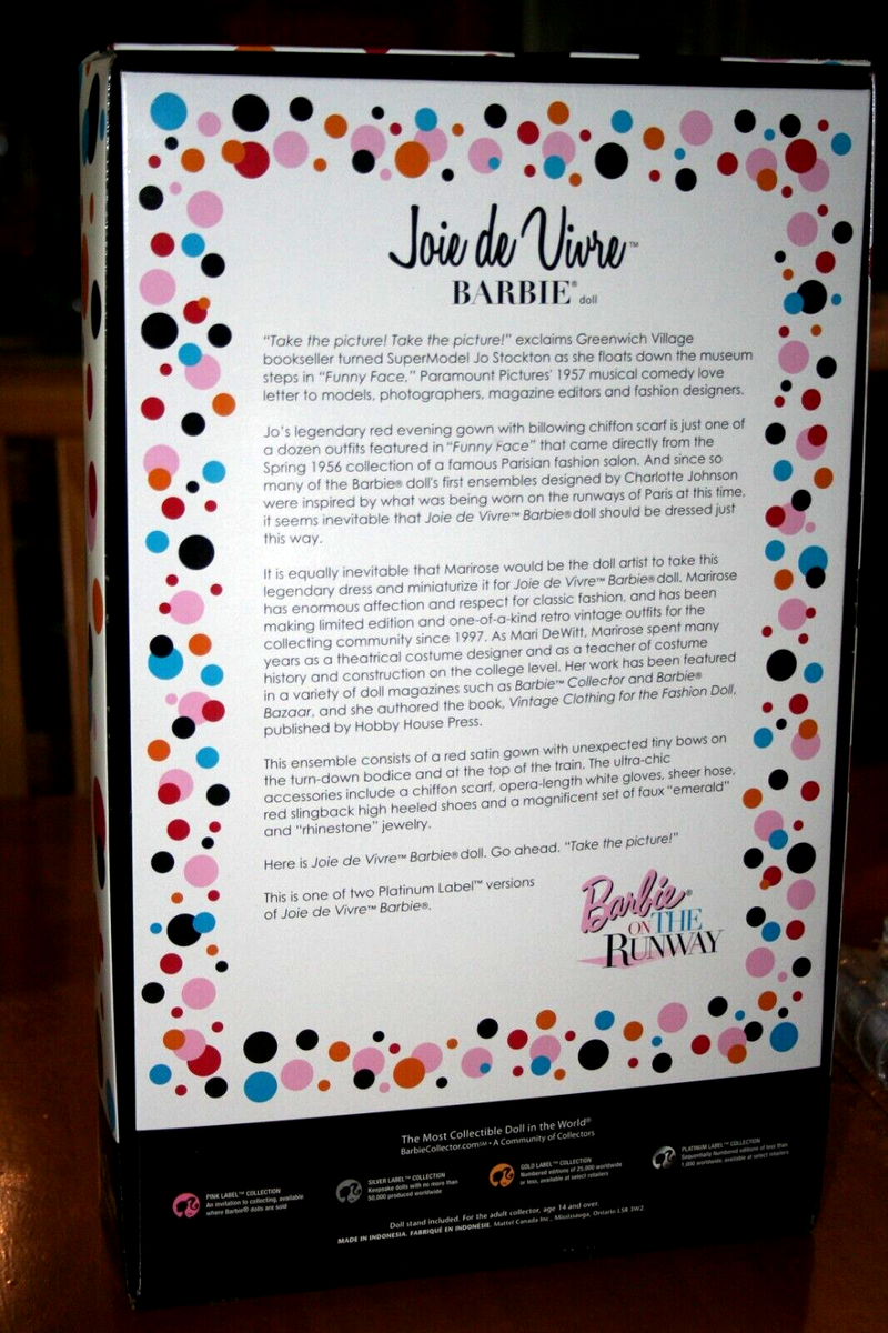 2008 Platinum Label Joie de Vivre Barbie-African American-New in