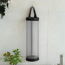 1pc Mesh Hanging Plastic Bag Holder - Foldable Storage Dispenser for Kitchen