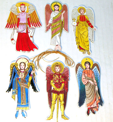MEDIEVEL ANGEL s CHRISTMAS ORNAMENT s (Pkg of 6) MINT Sealed HTF SHACKMAN