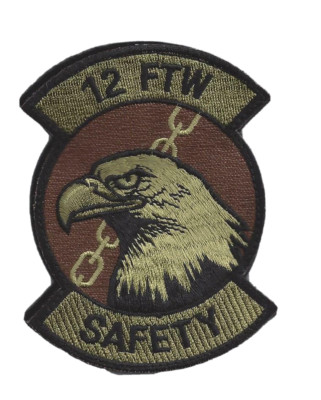 PATCH USAF 12TH FLYING TRAINING WING FTW SAFETY  OCP  4''