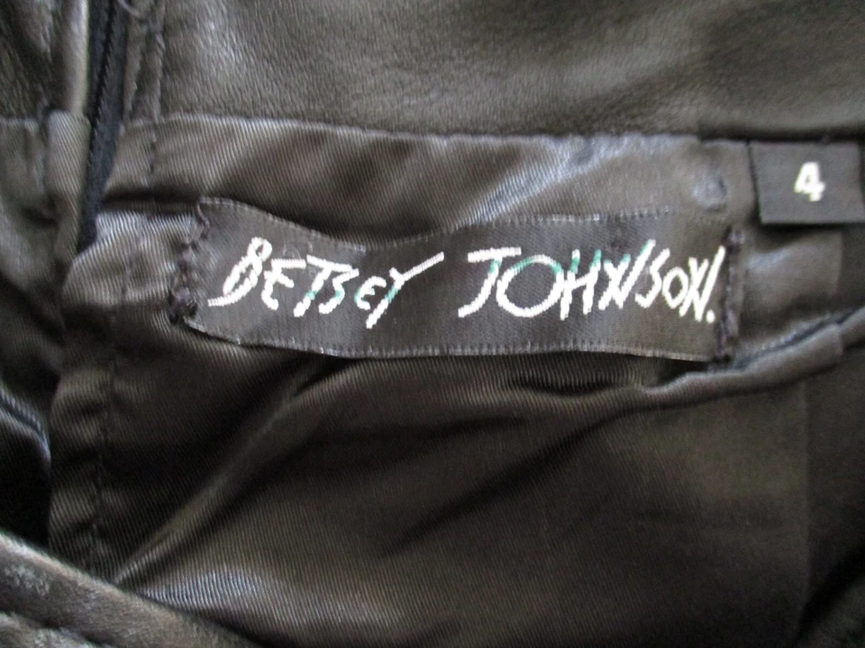 Vintage Betsey Johnson Leather Pants XS / S Women Black Flat Front High Rise - Image 4 of 4
