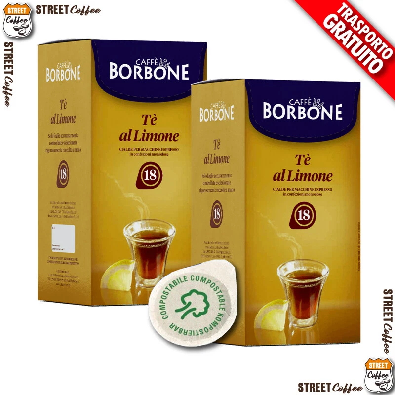 72 Cialde The te al Limone in Carta Caffè Borbone ESE 44 mm Filtrocarta gratis