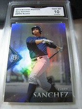 GARY SANCHEZ YANKEES 2014 BOWMAN PLATINUM ROOKIE RC # BPP6 GRADED 10
