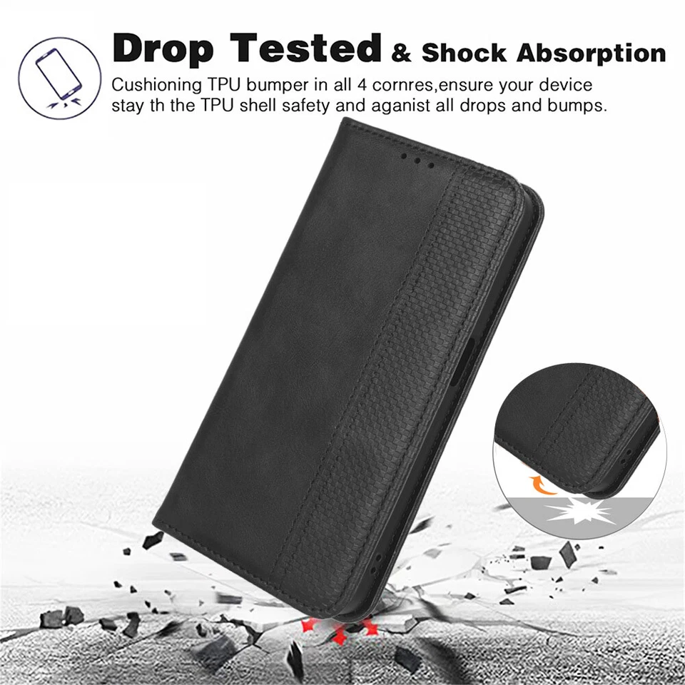 Funda tipo billetera de cuero con ranura para tarjeta con soporte para OnePlus 13R ACE 5 Ultra N30 Foto 3 de 4
