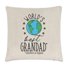 World's Best Grandad Linen Cushion Cover Pillow - Funny Gift Present Grandpa